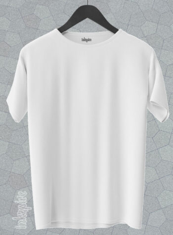 Men | White | Plain | Round Neck | Half Sleeve | T shirt