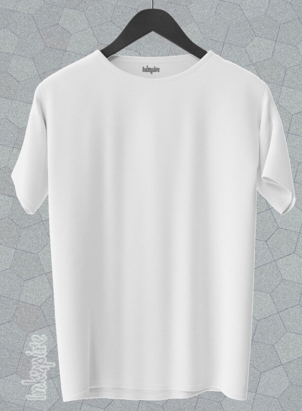 Men | White | Plain | Round Neck | Half Sleeve | T shirt